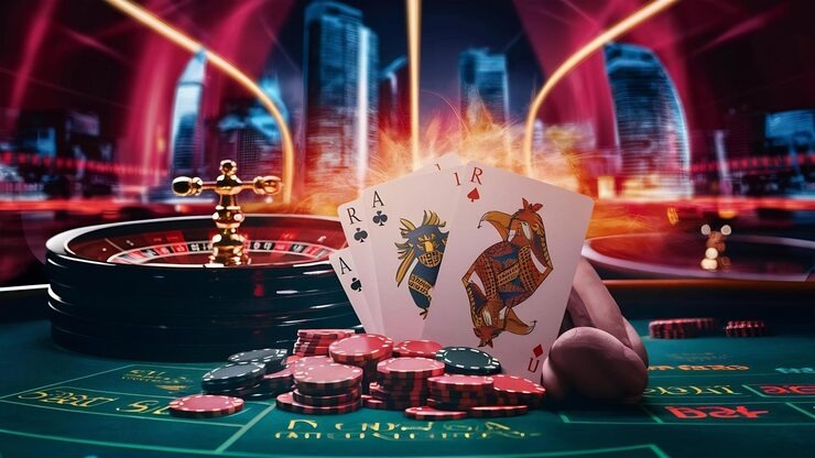 Asia Gaming live dealer studio with baccarat table and streaming feed
